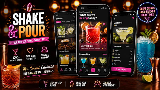 develop bartending mobile app cocktail mobile bar booking app for ios android