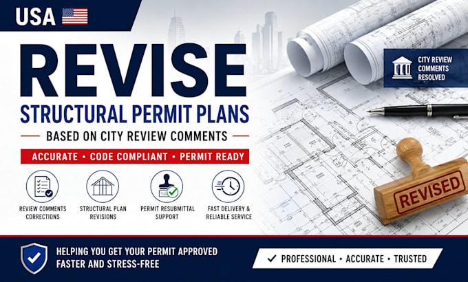 usa revise structural permit plans based on city review comments