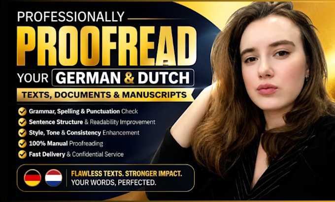 professionally proofread your german texts dutch text documents or manuscript