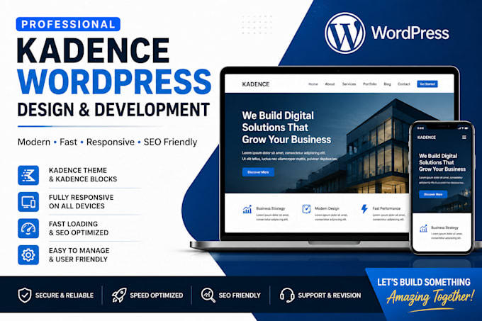 design a responsive kadence wordpress website