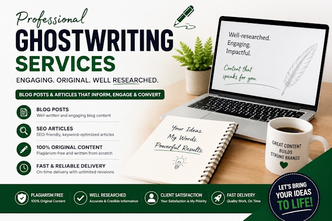 write engaging blog posts, articles, and ghostwritten content