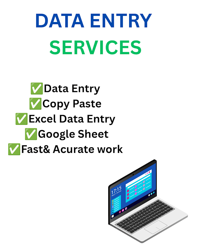 data entry, google sheet and excel work