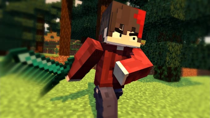 create high quality minecraft 3d animation for minecraft intro, minecraft outro
