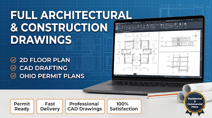 draw construction drawing floor plan full architectural plan 2d drawing in ohio