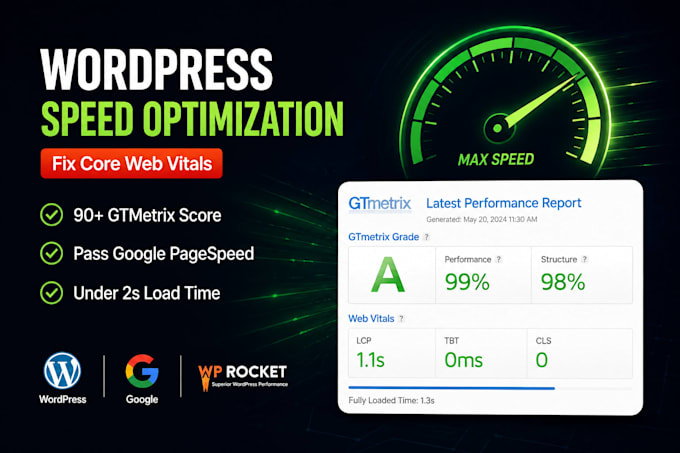 optimize wordpress speed and fix core web vitals