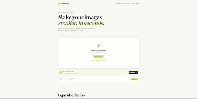 build a beautiful image compressor web tool