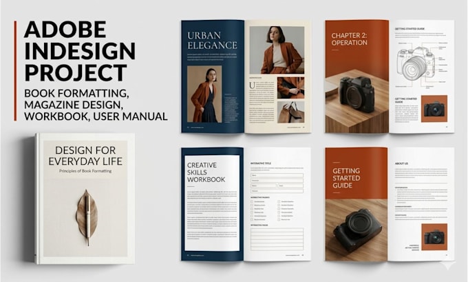 do adobe indesign project, book formatting, magazine design workbook user manual