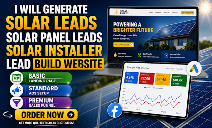 generate solar leads solar panel lead solar installer lead build website