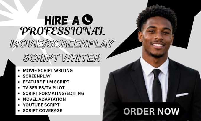 scriptwriter for movie script, feature film, screenplay and tv series