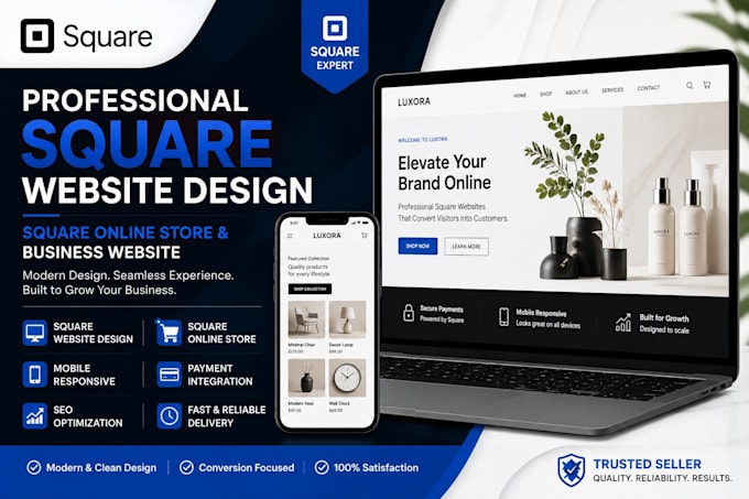 design square website, square online store and business website