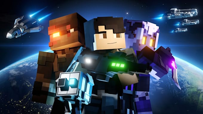 create 3d professional minecraft cinematic animation 3d minecraft intro