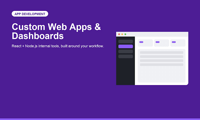 build a custom web app or admin dashboard with react and node