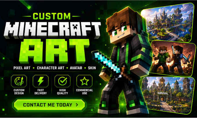 create custom minecraft art, pixel art, skins and avatars