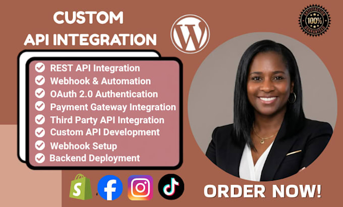 develop custom API integration, webhooks, and automation for wordpress