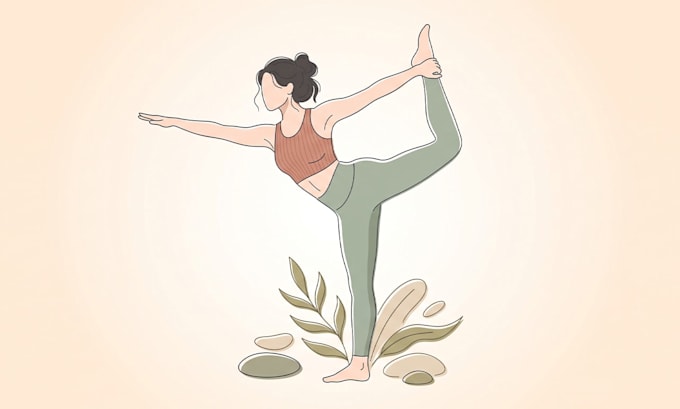 create professional yoga and workout pose illustrations