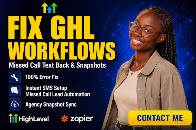 fix gohighlevel missed call text back setup ghl snapshot automation workflow