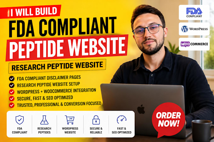 build fda compliant research peptide website wordpress woocommerce peptide store