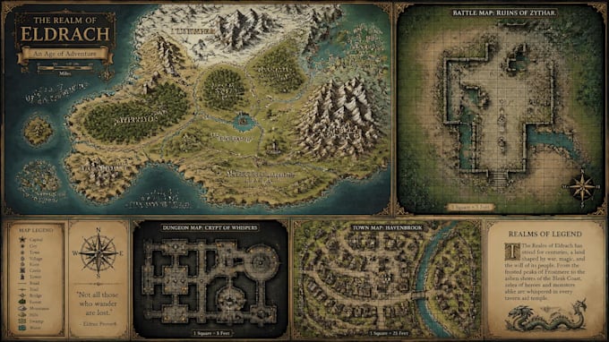 design custom dnd battle maps, regional fantasy maps