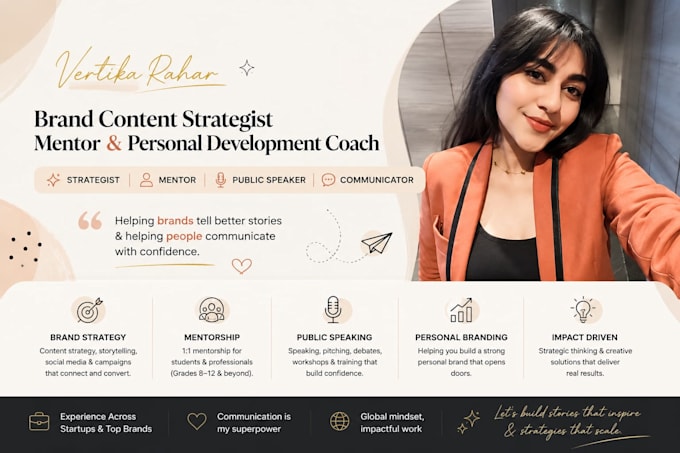 create brand strategy and coach your public speaking