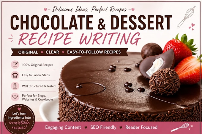 write unique chocolate and dessert recipes