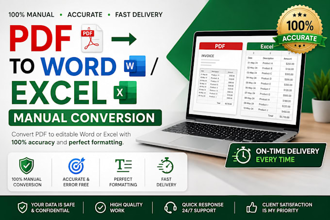 manually convert PDF to word or excel with accurate formatting