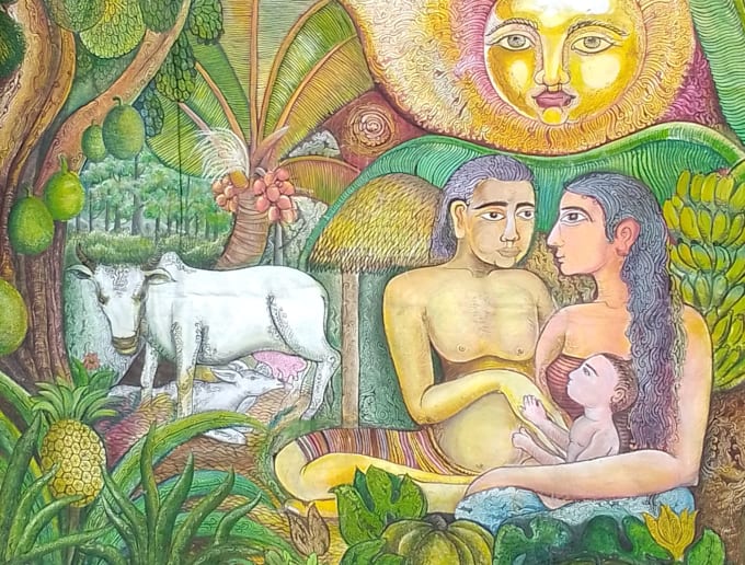 create a hand painted traditional sri lanka artwork