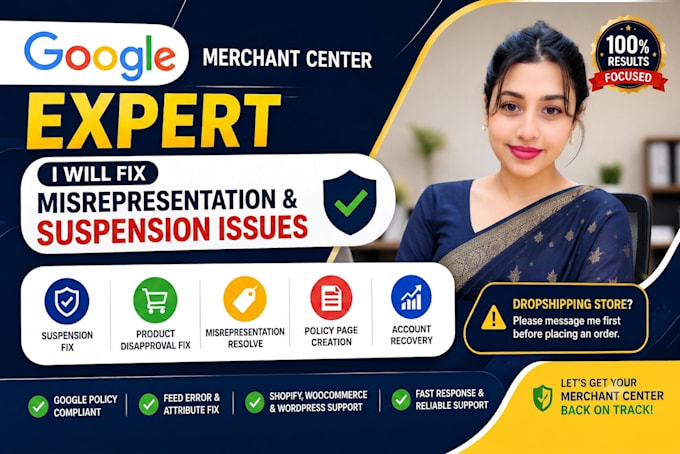 fix google merchant center misrepresentation and suspension