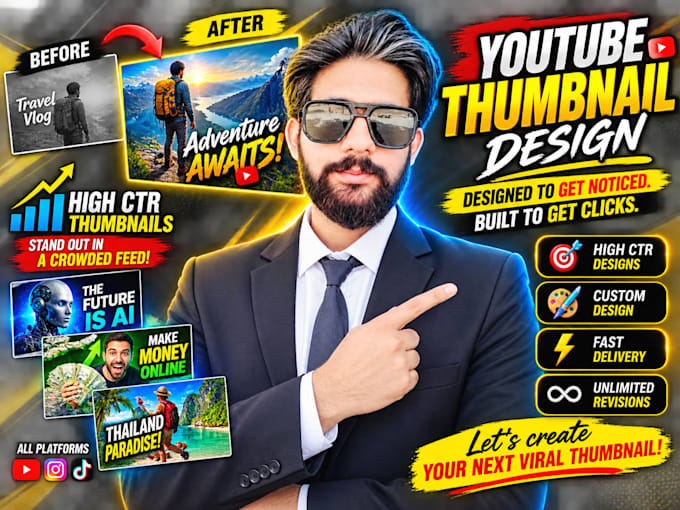 design high CTR youtube thumbnails that get more clicks