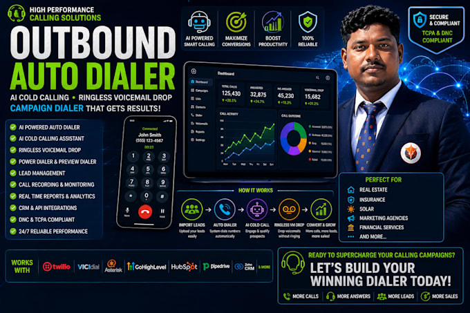 do outbound auto dialer ai cold calling ringless voicemail drop campaign dialer