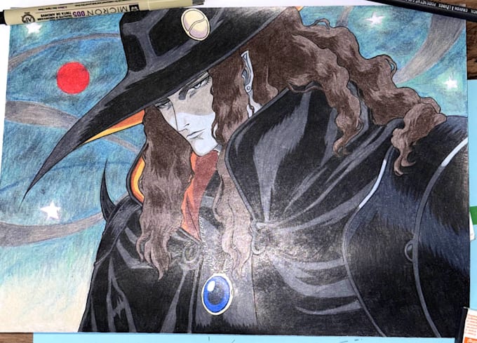 a custom colored pencil illustration