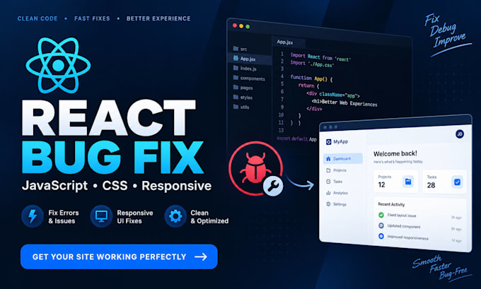 fix react js javascript and CSS bugs