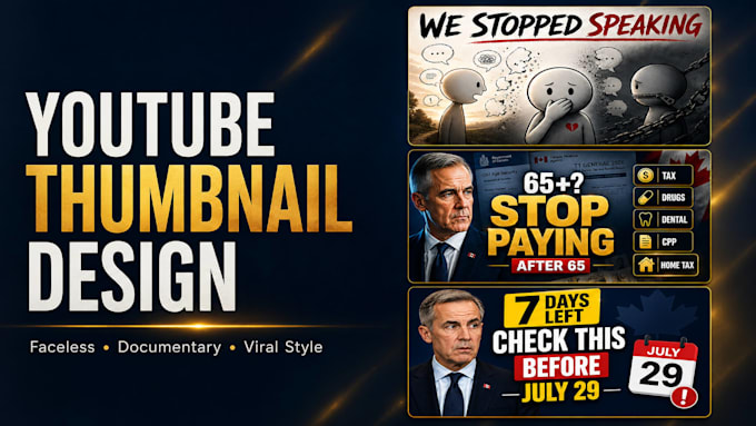 design cinematic thumbnails for faceless youtube channels