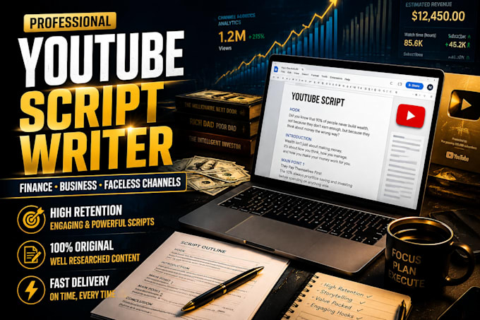 write engaging finance and business scripts for faceless channels