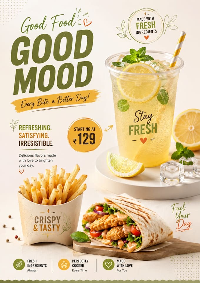 design food flyer, poster, banner and menu