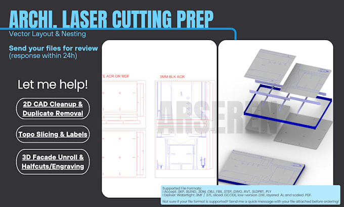 prepare architectural files for laser cutting