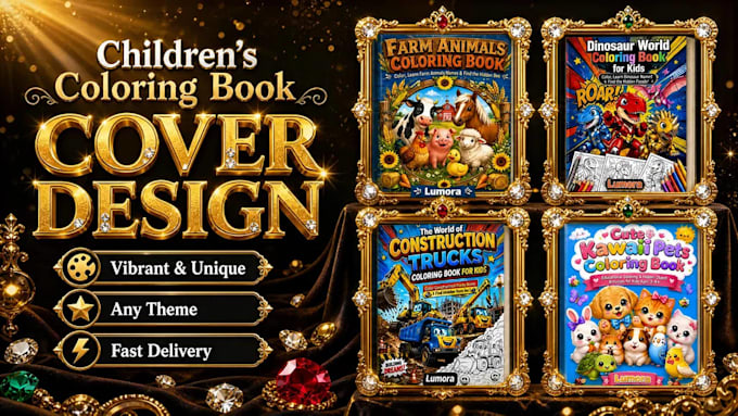 design a professional children coloring book cover
