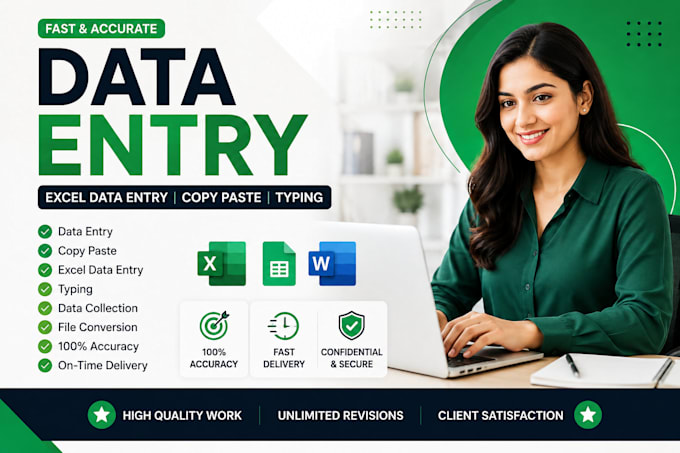 do accurate data entry, copy paste, and excel data entry