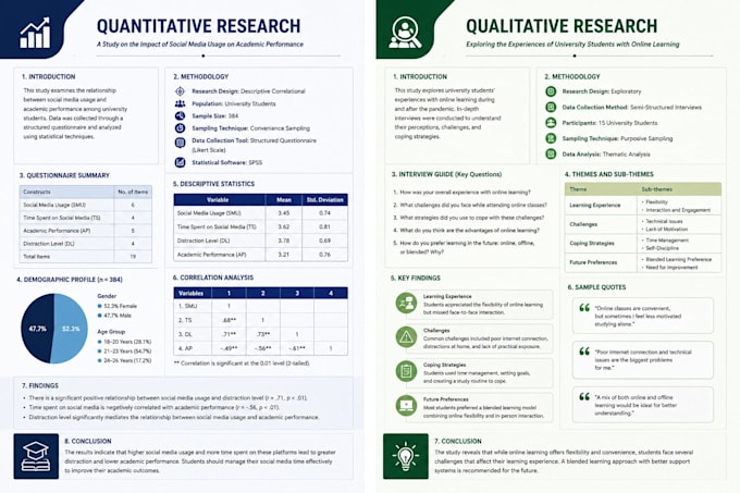 provide qualitative and quantitative research