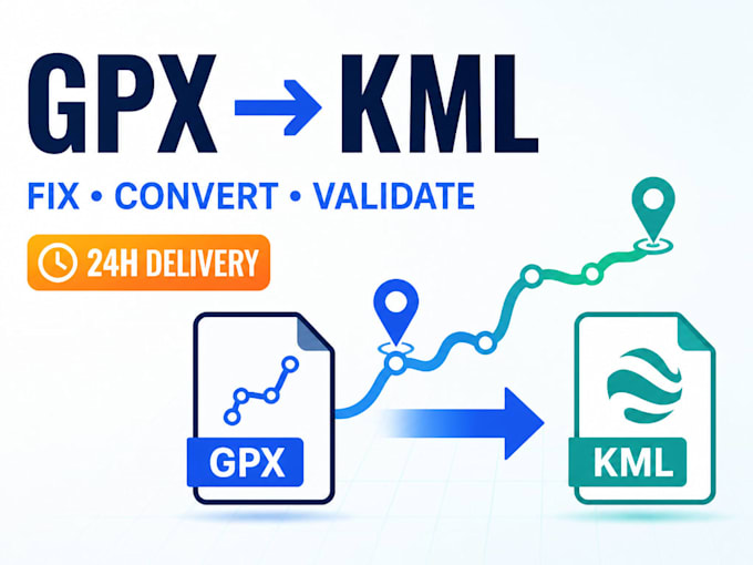 fix gpx and kml files and convert map data