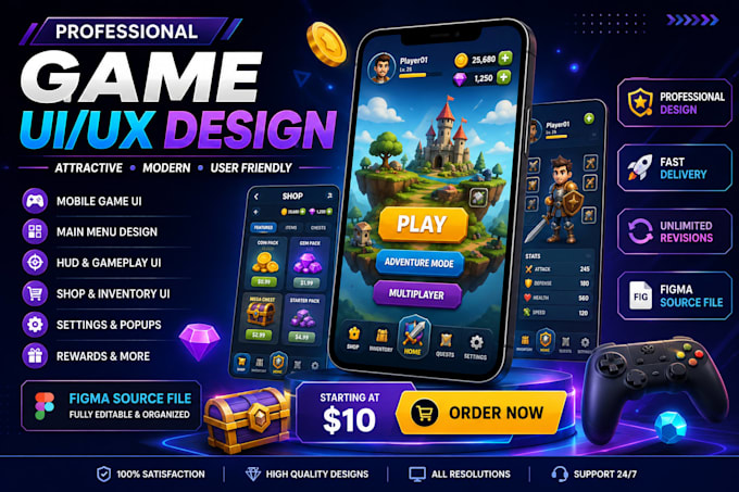 create attractiv game interfaces for android and ios
