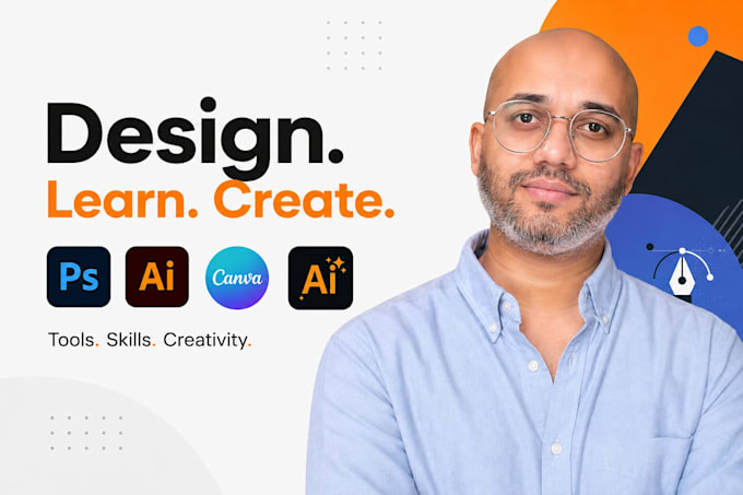teach you photoshop, illustrator, canva or premier pro