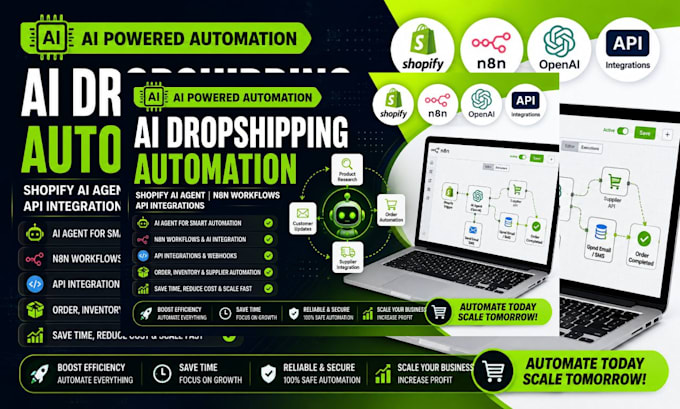 l build ai dropshipping automation, shopify ai agent, n8n workflows, and API int