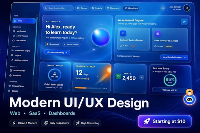 design modern UI UX