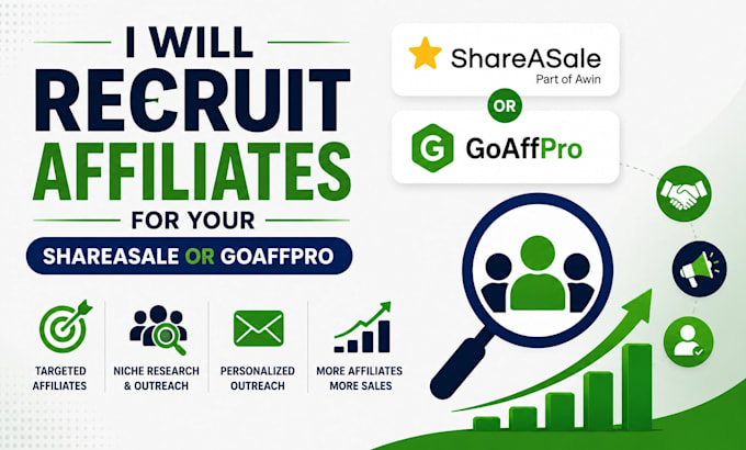 recruit affiliates for your shareasale or goaffpro program