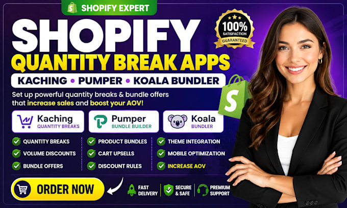 setup shopify quantity break apps kaching pumper koala bundler