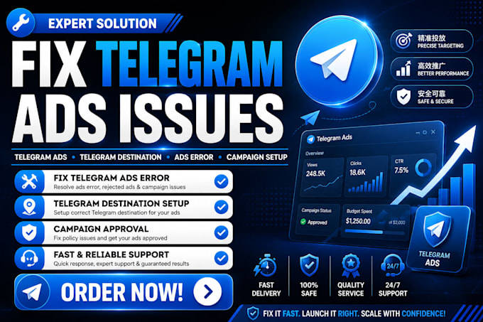 fix telegram ads errors approval, channel campaign rejected destination issues