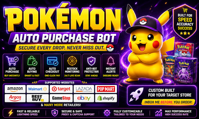 auto purchase bot checkout bot pokemon shopping bot reservation bot booking bot