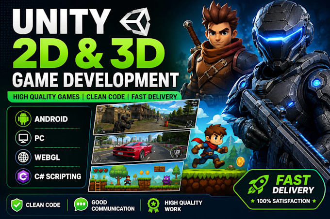 develop unity 2d and 3d games