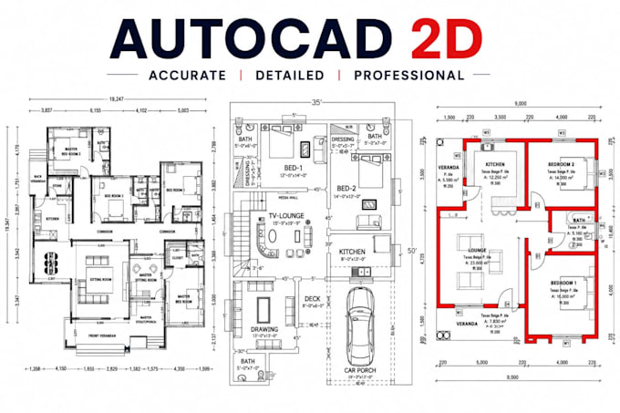 create 2d architectural drawing in autocad,2d floor plan, revit, hvac drawing