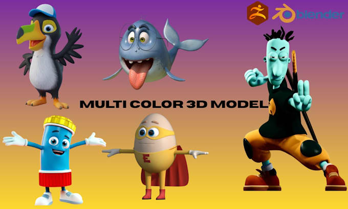 do multicolor 3d print model 3mf file stl file for bambu ams prusa 3d printing